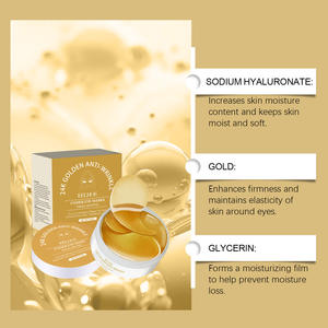 Mascarilla de Ojos de Oro de 24k, 60 Piezas, Marca Privada OEM, Hidrata, Colágeno, Ilumina, Reduce las Ojeras - Product Image 5
