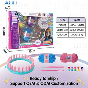 AiJH Kit de tissage DIY en laine, métier à tisser manuel, ensemble de tricot pour écharpes, chapeaux et bandeaux pour enfants - Product Image 6