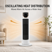 Radiateur tour oscillant mécanique sur pied avec minuterie 12 heures, télécommande et chauffage réglable pour les utilisateurs en chambre