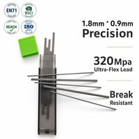 Recambio de minas de lápiz negro 2B para examen OMR, 1.8x0.9mm, 60mm, polímero de alta calidad, 5 unidades por tubo, 16 tubos por bolsa, 100% compatible con OMR