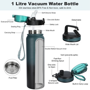 Bouteille isotherme en acier inoxydable à double paroi, revêtement poudré, pour le sport, très vendue - Product Image 5