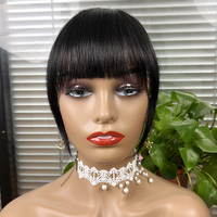 Nouvelle extension de cheveux vierges 613 avec frange droite et clip, 100% cheveux humains naturels, postiche pour femme