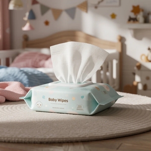 Lingettes pour bébé non tissées bio Pamper en gros, paquet de 80 pièces, non parfumées, marque privée pour les soins de la peau sensible - Product Image 3