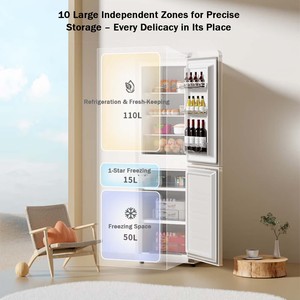 Réfrigérateur rétro à deux portes Xinfei 175L, réfrigérateur de style <span class=keywords><strong>vintage</strong></span> classique avec congélateur supérieur pour la cuisine et l'appartement - Product Image 4