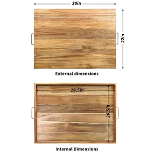 Wooden Gas Stove Cover with Handles, Wood Stove Top Cover Board for Gas Stove