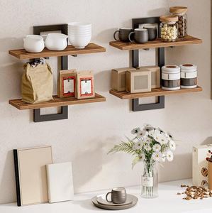 Estantes Flotantes de Madera para Plantas <span class=keywords><strong>con</strong></span> Soportes para Pared, para Decoración de Sala de Estar - Product Image 3