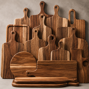 Planche à pizza en bois d'acacia sur mesure, vente en gros, pour servir du <span class=keywords><strong>fromage</strong></span>, du pain, du steak, des <span class=keywords><strong>fruits</strong></span>, de la viande, fournisseur pour restaurants <span class=keywords><strong>et</strong></span> cuisines. - Product Image 1