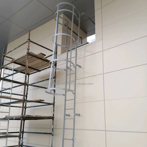 Escada vertical de aço galvanizada exterior da segurança escada fixa antiferrugem e corrosão do acesso da gaiola do telhado