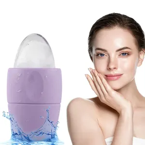 2 in 1 Silicone Face Ice Glow Cube Facial Contouring Ice Mold Roller per Face Roller Massager