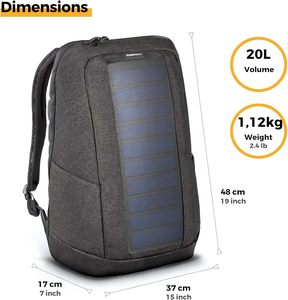 Échantillon gratuit de panneau solaire 10K MAh, batterie de charge, sac à dos d'hydratation alimenté par l'énergie solaire pour appareil électronique, chargeur de puissance, dos - Product Image 6