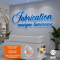 Enseigne lumineuse en acrylique, lettres 3D rétroéclairées en métal, enseigne murale extérieure pour entreprise, logo de magasin pour entreprise