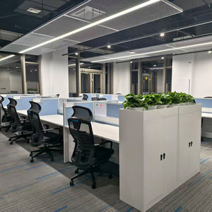 모듈형 현대식 상업용 오픈 스페이스 워크스테이션 (2, <span class=keywords><strong>4</strong></span>, 6인용 사무실) 원목 책상 확장형 친환경 내구성 파일 - Product Image 2