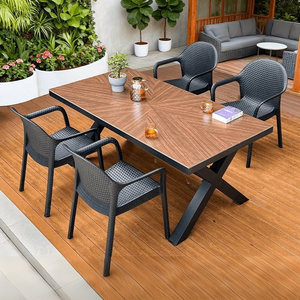 Chaise <span class=keywords><strong>de</strong></span> jardin d'extérieur en rotin synthétique, chaise <span class=keywords><strong>de</strong></span> patio, chaise <span class=keywords><strong>de</strong></span> <span class=keywords><strong>salle</strong></span> à manger en plastique avec dossier et accoudoirs, durable - Product Image 6