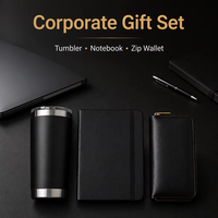 Coffret Cadeau d'Entreprise Premium pour Noël et le Nouvel An Chinois : Gobelet en Acier Inoxydable, Carnet en PU, Portefeuille en Cuir pour Entreprises