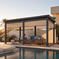 Pergola moderne automatique en aluminium imperméable pour l'extérieur, avec toit à lames, idéale pour le jardin