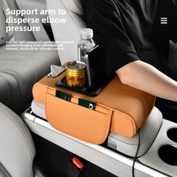 Rehausseur d'accoudoir de voiture multifonctionnel avec design ciel étoilé, fonction de charge, rangement 6-en-1, porte-gobelet et boîte à mouchoirs OLIVER