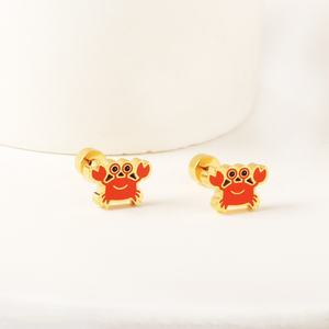Pendientes de Moda para Mujer 2022, Acero Inoxidable, Chapado en Oro de 18K, Cangrejos, Pingüinos, Delfines, Pendientes Bonitos para Niños - Product Image 5
