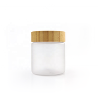 Fabriqué en Chine, pot rond transparent de 250 g, pot cosmétique en plastique PET avec couvercle en bambou