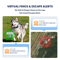 Traceur GPS pour animaux de compagnie en silicone plastique étanche avec géolocalisation en temps réel, connectivité cellulaire 4G, IA et autonomie de batterie de plus de 20 heures pour chiens et chats