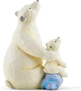 Insignia de Resina de Oso Polar, Hecha y Pintada a Mano, Arte Coleccionable de Padre e Hijo, Personalizable, Tamaño Personalizado - Product Image 1