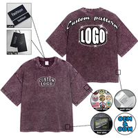 Kaos Katun Custom Boxy Fit Pria Oversize 275 Gsm Heavyweight 100% Katun T-Shirt Batik Acid Wash Sun Fade Polos