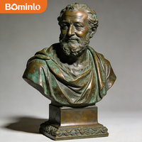 Statue de Buste d'Homme Barbu de Style Européen, Sculpture d'Art Antique pour Musée, Bibliothèque, Étude et Projets Architecturaux