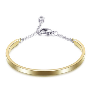Bracelet en acier inoxydable en forme de U, fermoir en forme de cœur de 4 mm, bijoux pour femmes, cadeau - Product Image 3