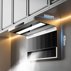 Hotte aspirante murale électrique en acier inoxydable à double aspiration supérieure en forme de 7, à évacuation ventilée, classe d'efficacité énergétique, pour restaurant - Product Image 4