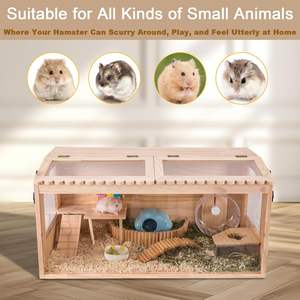 Cage en bois pour <span class=keywords><strong>hamster</strong></span>, cage pour petits animaux pour hamsters nains syriens, dégus, souris et autres petits animaux. Grande cage à <span class=keywords><strong>hamster</strong></span> - Product Image 2