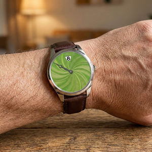 นาฬิกาข้อมือผู้ชาย ดีไซน์เรียบง่าย หน้าปัดลายกิโยเช่ ตัวเรือนสแตนเลส กระจกแซฟไฟร์  ระบบอัตโนมัติ  กลไกจั๊มพ์อัพ  ปรับแต่งได้ - Product Image 2