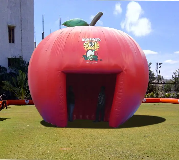 Tenda gonfiabile della cupola di forma della mela del chiosco della frutta divertente, tenda rossa gonfiabile della cupola dell'aria