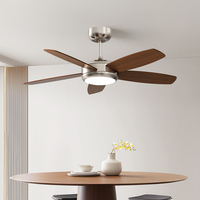 Nouveaux ventilateurs de plafond intelligents LED de 52 pouces avec lampes LED pour salon, maison, avec télécommande Wifi