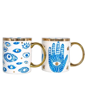 Tazas de Café de Cerámica Personalizadas <span class=keywords><strong>CHHC</strong></span> de 15 oz con Diseño de Ojo Turco, Reutilizables, Multicolores, con Logo Espiritual, para Uso Diario, Regalo Perfecto para el Regreso a Clases - Product Image 3