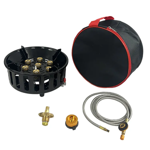 Table de cuisson extérieure Ménage extérieur Portable <span class=keywords><strong>Butane</strong></span> 7 brûleurs Four Cuisinière Laiton Grand brûleur Portable Camping Cuisinière à gaz - Product Image 3