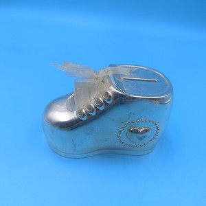 Silver Shoe <b>Money</b> <b>Box</b> Zinc Alloy Childrens Piggy Bank Ornament Age 2 To 4 Years Metal Craft Gift - Product Image 4