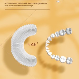 Cepillo de dientes eléctrico en forma de U para niños, cepillo de dientes de silicona inteligente con dibujos animados para niños, cepillo de dientes sónico recargable automático - Product Image 4