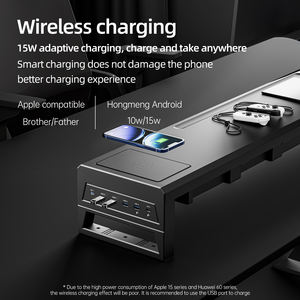 ใหม่1100จอคอมพิวเตอร์สีดำลิ้นชักเก็บของสองชั้นแบบตั้งสูง90องศาเอียงสูงชาร์จเร็วแบบไร้สาย USB - Product Image 6