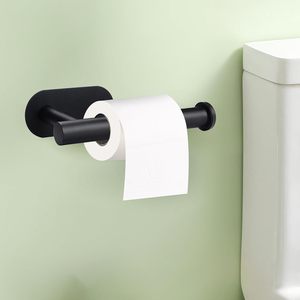 Porte-papier toilette mural auto-adhésif en acier inoxydable, design moderne, sans perforation, rangement pratique - Product Image 4