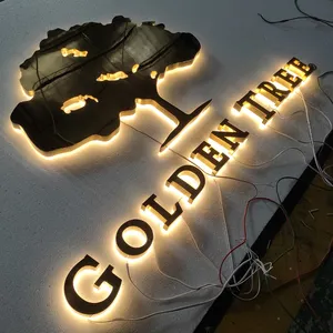 High quality customized sign board3d backlit led light for company signboard or house numbers