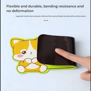 Autocollants décoratifs magnétiques de porte de voiture personnalisés, motif <span class=keywords><strong>cube</strong></span>/bloc/disque, panneaux d'avertissement réfléchissants, design de personnalité de dessin animé créatif - Product Image 3