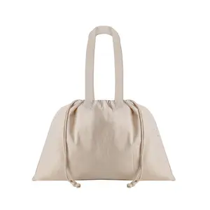 Bolsa de Compras de Algodón con Cierre de Cordón, Merchandising Sostenible - Product Image 1