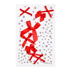 3D Black Bow Tattoo Stickers Waterproof Rhinestone <b>Gem</b> <b>Face</b> Decals for <b>Festival</b> Party Balletcore DIY Ribbon Tattoo Sheets - Product Image 5
