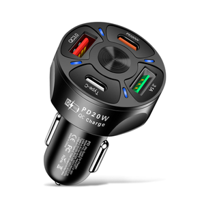 Chargeur de voiture rond double USB, charge rapide intelligente PD QC3.0, adaptateur USB Type C pour iPhone, Samsung, Xiaomi, téléphones mobiles et ordinateurs <span class=keywords><strong>portables</strong></span> - Product Image 1