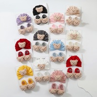 Ensemble de chaussettes et bonnet pour nouveau-né, chaussettes pour bébé fille, chaussettes en coton pour bébé, chaussettes à motif de dessin animé