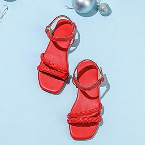 Sandales plates tressées pour filles, tendance décontractée, pour l'école et les activités de plein air - Product Image 4