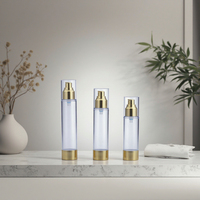 Flacon pompe airless transparent en plastique personnalisé pour soins de la peau, sérum et lotion, 80g/120g/100g, vente en gros