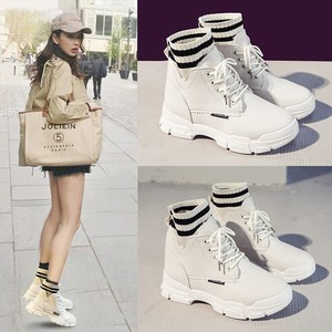 Bottes <span class=keywords><strong>Martin</strong></span>, nouvelles bottes d'hiver rembourrées, résistantes au froid, style polyvalent, bottes courtes, chaussettes élastiques, chaussures à tige haute, chaussures pour femmes - Product Image 3