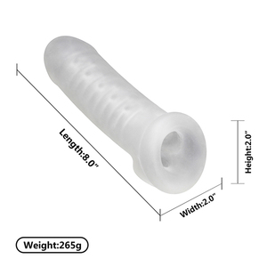 Anello per Pene in TPE Bianco 100% Impermeabile, Allungante e Ispessente, con Funzione Blocca-Sperma, Estensore per Dildo - Product Image 6
