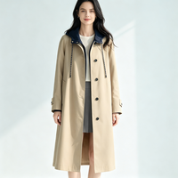 Manteau long décontracté double face pour femme, personnalisable, avec chapeau détachable, nouvelle collection automne