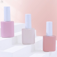 2026 Flacons vides de vernis à ongles gel de luxe 10 ml, en verre rose, avec couvercle et pinceaux, personnalisables avec logo OEM/ODM, haute qualité